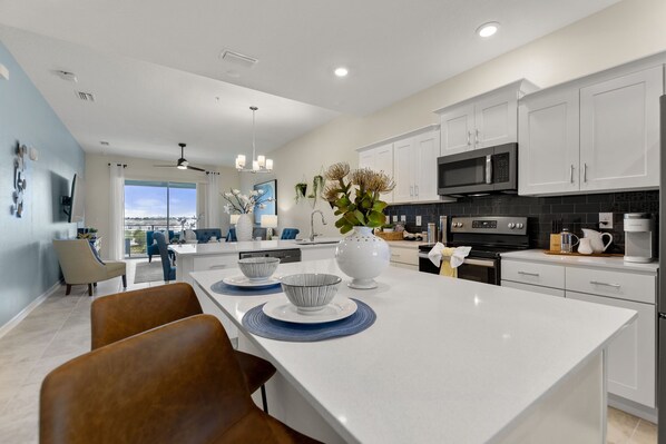 Huoneisto, 2 makuuhuonetta | Yksityinen keittiö | Jääkaappi, uuni, kahvin-/teenkeitin, leivänpaahdin