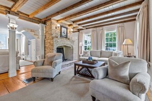 TV, fireplace, video games, table football - The Gables: 364-C  Chatham Resort Style Estate with Heated Pool, Close to Everything (Chatham)