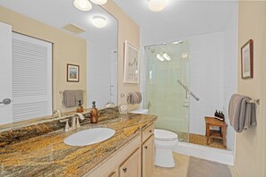 Towels, soap, shampoo, toilet paper