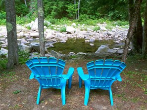 Property grounds - White Mountain scenic river camp with cozy cabin (Bath)