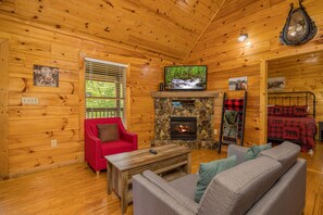 Smart TV, fireplace, video games