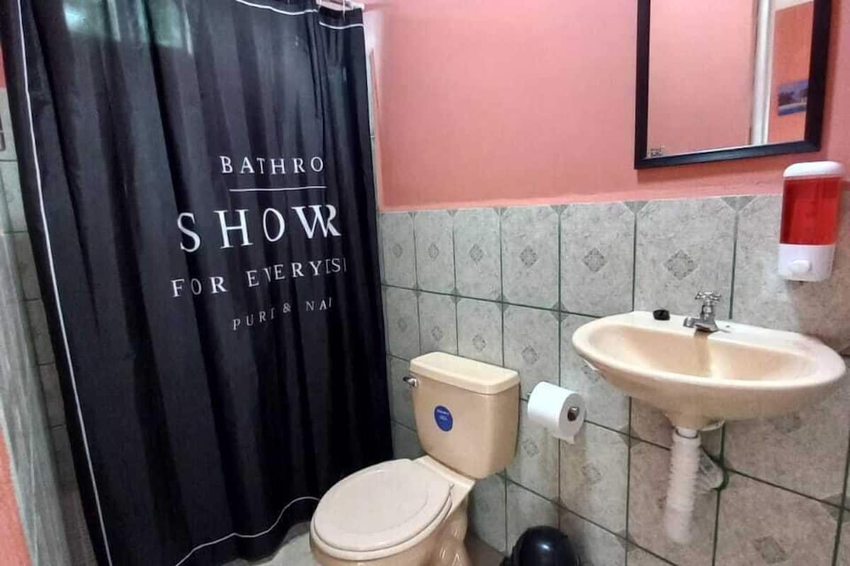 economy double room | bathroom | shower, towels