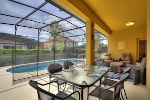 Villa, 5 Bedrooms | Outdoor dining - Breathe Easy At Solterra Resort By Shine Villas 5 Bedroom Condo (Davenport)