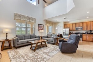 Villa, 6 Bedrooms | Living area | Smart TV - new Splash Of Magic At Solterra Resort 6 Bedroom Home (Davenport)