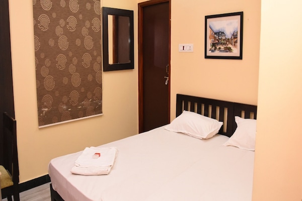 Desk, free WiFi, bed sheets