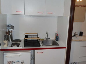 Fridge, microwave, electric kettle