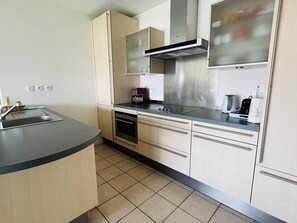 Fridge, microwave, oven, stovetop - CAMBO LES BAINS: 2-Room Apartment for 2 with Internet, Near Spa (Cambo-les-Bains)