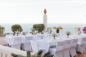 Outdoor banquet area