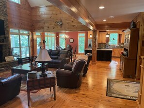 Smart TV, fireplace, table tennis, books