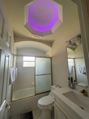 Shower, hair dryer, towels, soap - Pool 3 bedrooms home in Englewood, Florida (Englewood)