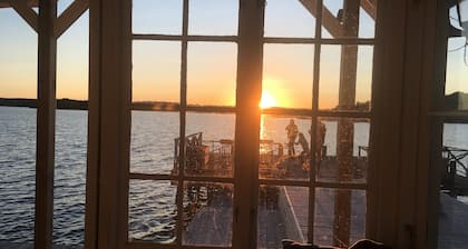 Seaside century house with beautiful sunset and big jetty with sauna
