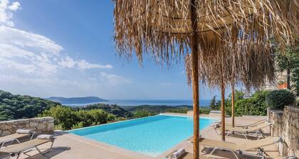 Superb villa with panoramic sea and mountain views with infinity pool