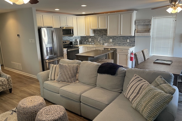 Living Area and Kitchen.