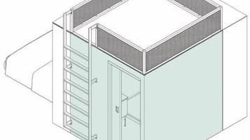 Tenda Premier | Una cassaforte in camera, con arredamento individuale, una scrivania