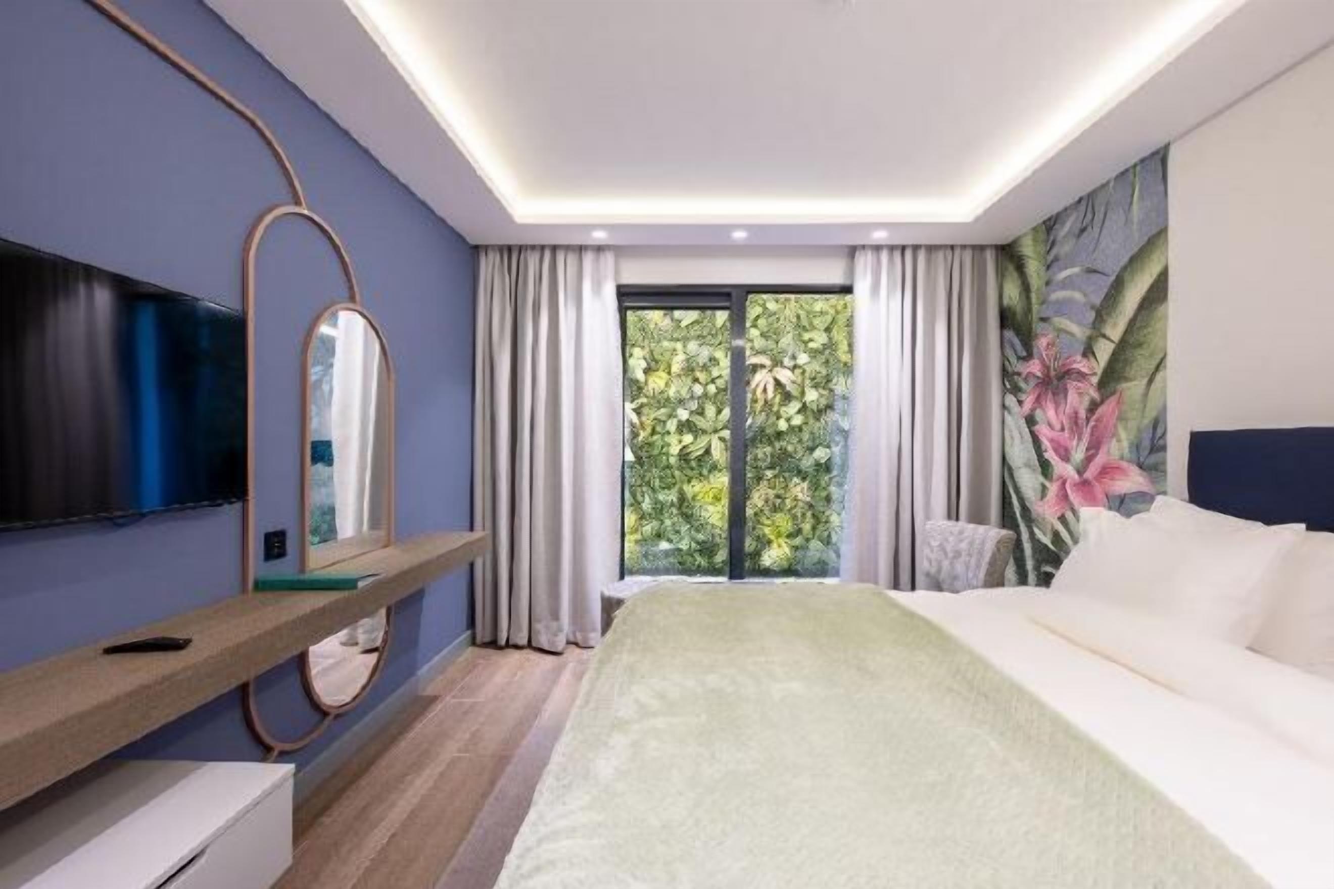 Premium bedding, down comforters, Select Comfort beds, minibar