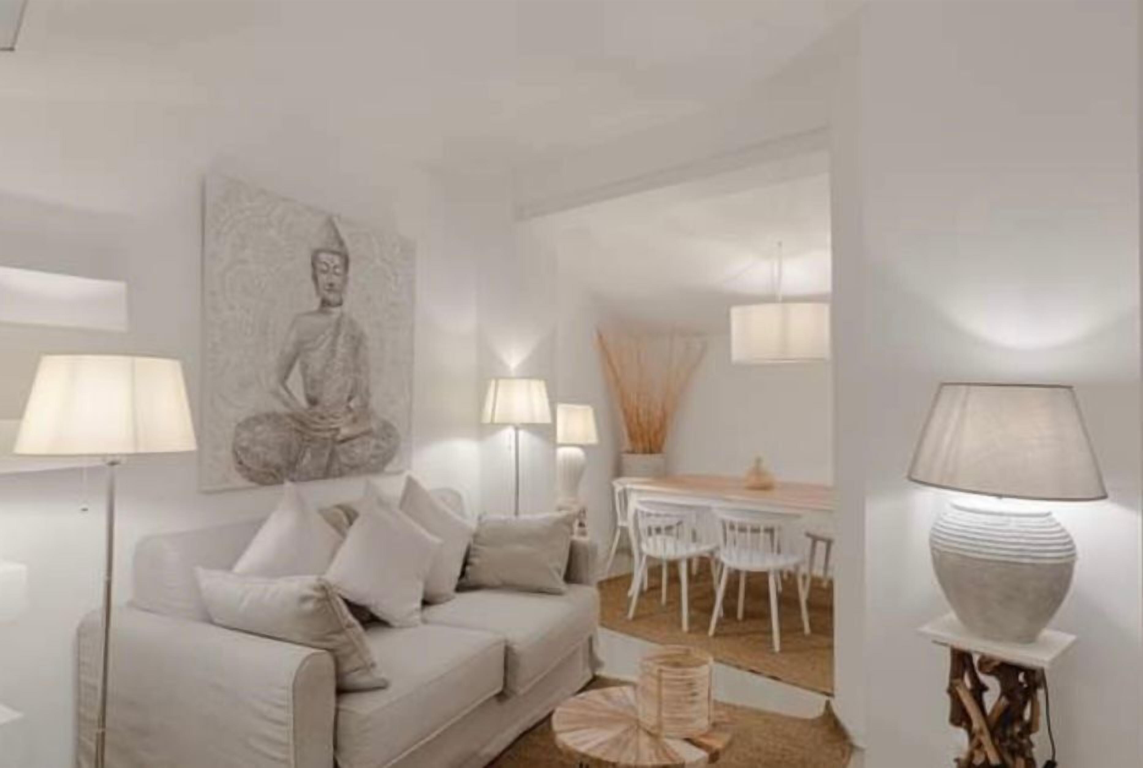 Luxury Apartment | Living area | 50-inch flat-screen TV with cable channels