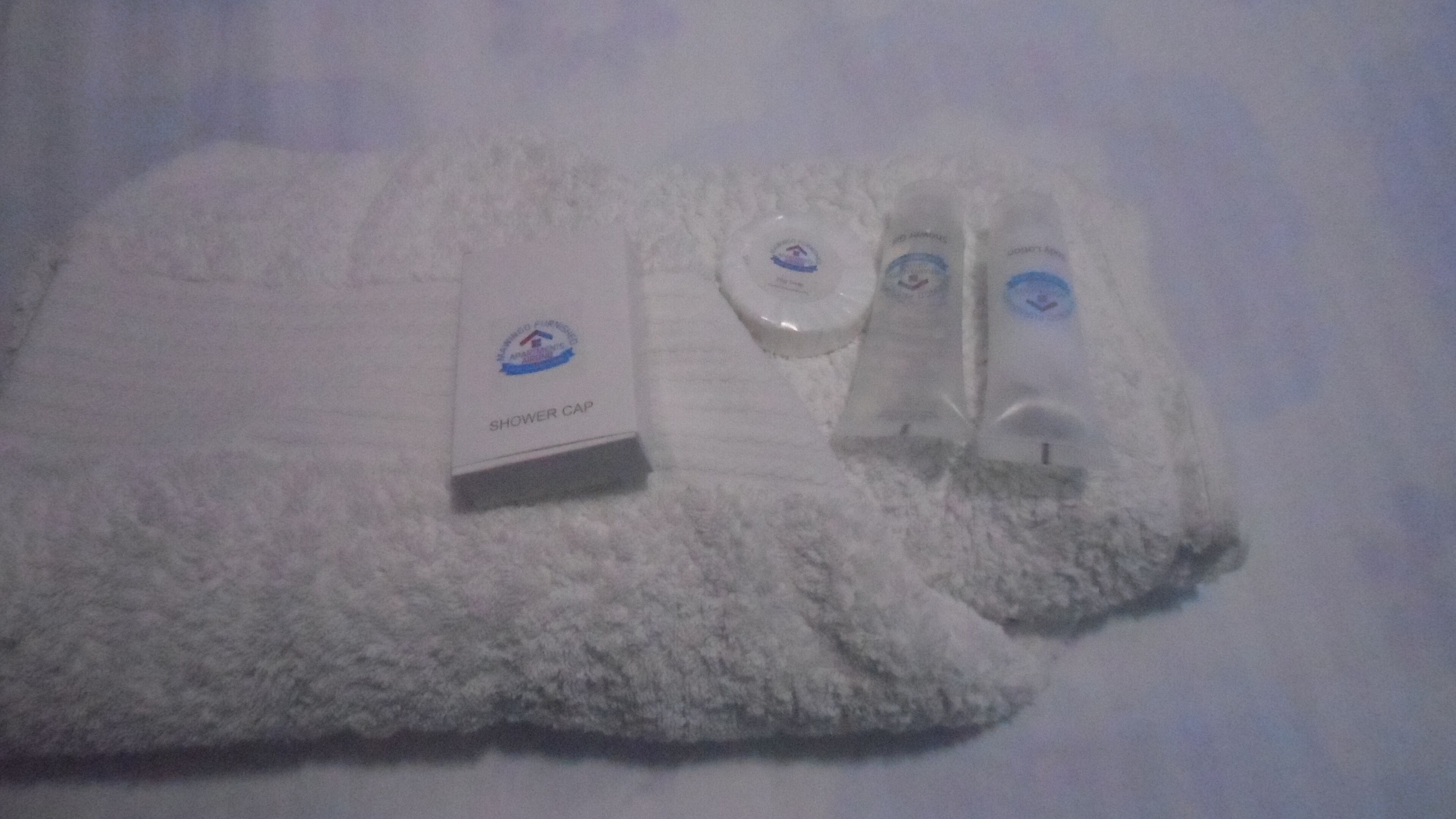 Dusche, Handtücher, Seife, Shampoo