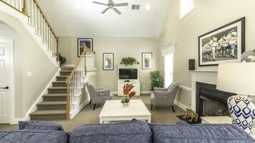 TV, fireplace, DVD player