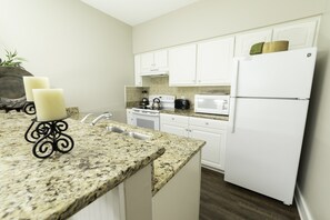 Fridge, microwave, toaster, blender