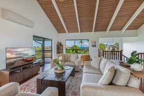 House, 3 Bedrooms | Living area | Smart TV - Hale Kaweonui 3 Bedroom Home by RedAwning (Princeville)