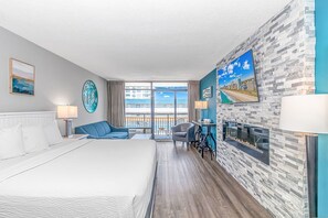 1 bedroom, iron/ironing board, free WiFi, bed sheets - Immaculate! LED Fireplace - Renovated King Suite - Sleeps 4! - Landmark Resort 1508 (Myrtle Beach)