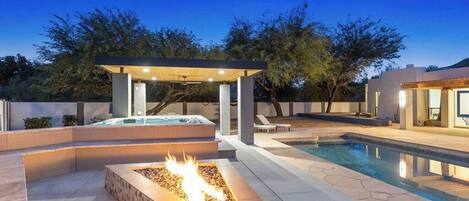 Outdoor pool, a heated pool