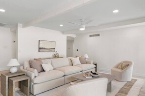 スマートテレビ、暖炉、書庫、書斎 / ワークスペース