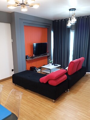 Premium Apartment, 2 Bedrooms, Lake View (Snoopy Theme 3) | Living area | LCD TV, video-game console - CloudView Snoopy Theme, Golden Hills Resort Genting, Genting Highlands (Genting Highlands)