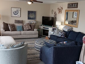 TV, DVD player, books