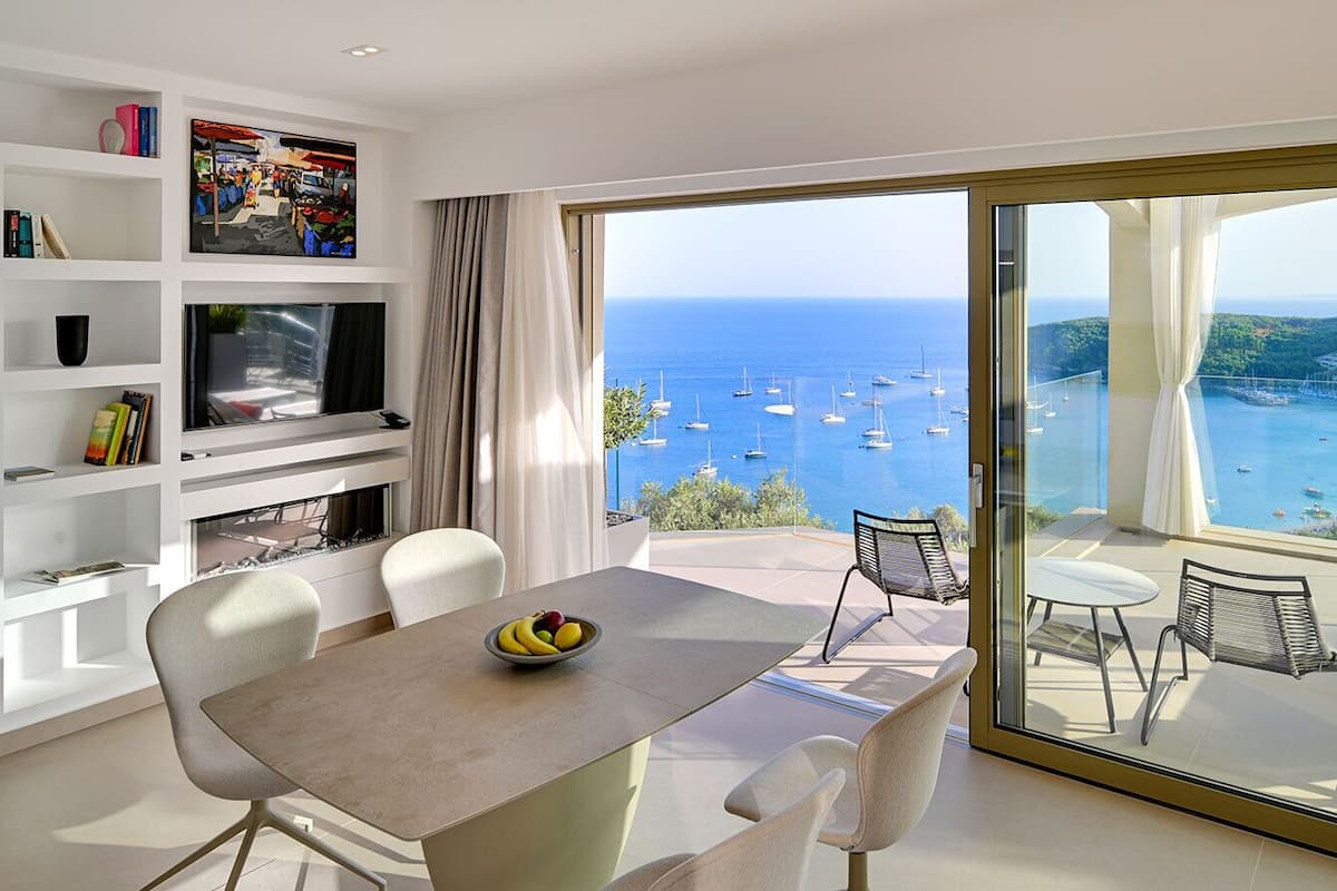 Superior Suite, Hot Tub, Sea View | Living area | Flat-screen TV