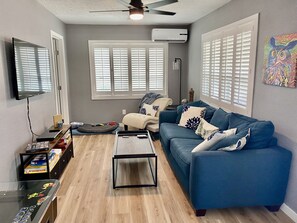 Smart TV, video games, DVD player, books