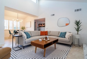Smart TV, fireplace, video games, ping pong