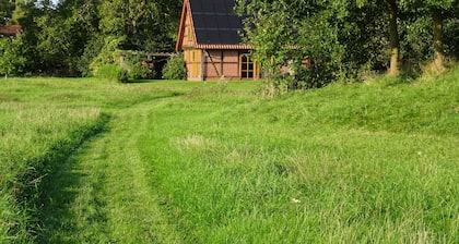 Vacation home with large meadow on nature reserve lake