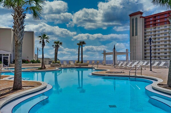 Outdoor pool, a heated pool