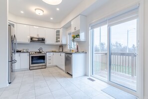 Fridge, microwave, oven, stovetop - Warm & Stylish Winter Getaway | Luxury 4BR Home | Spotless | 100% Private  (Brant)