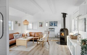 Fireplace - Pet friendly home in Bogø By with WiFi (Bogø By)