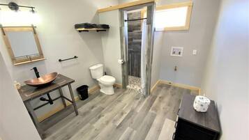 Ducha, secador de pelo y toallas