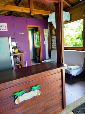 Interior - COUP DE COEUR: charming wooden bungalow with private pool (Le Moule)