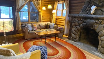 Cheminée, livres, médiathÚque