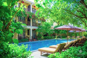 2 outdoor pools, open 7:00 AM to 7:00 PM, pool umbrellas, sun loungers - Ahoy Hoi An Boutique Resort & Spa (Da Nang)