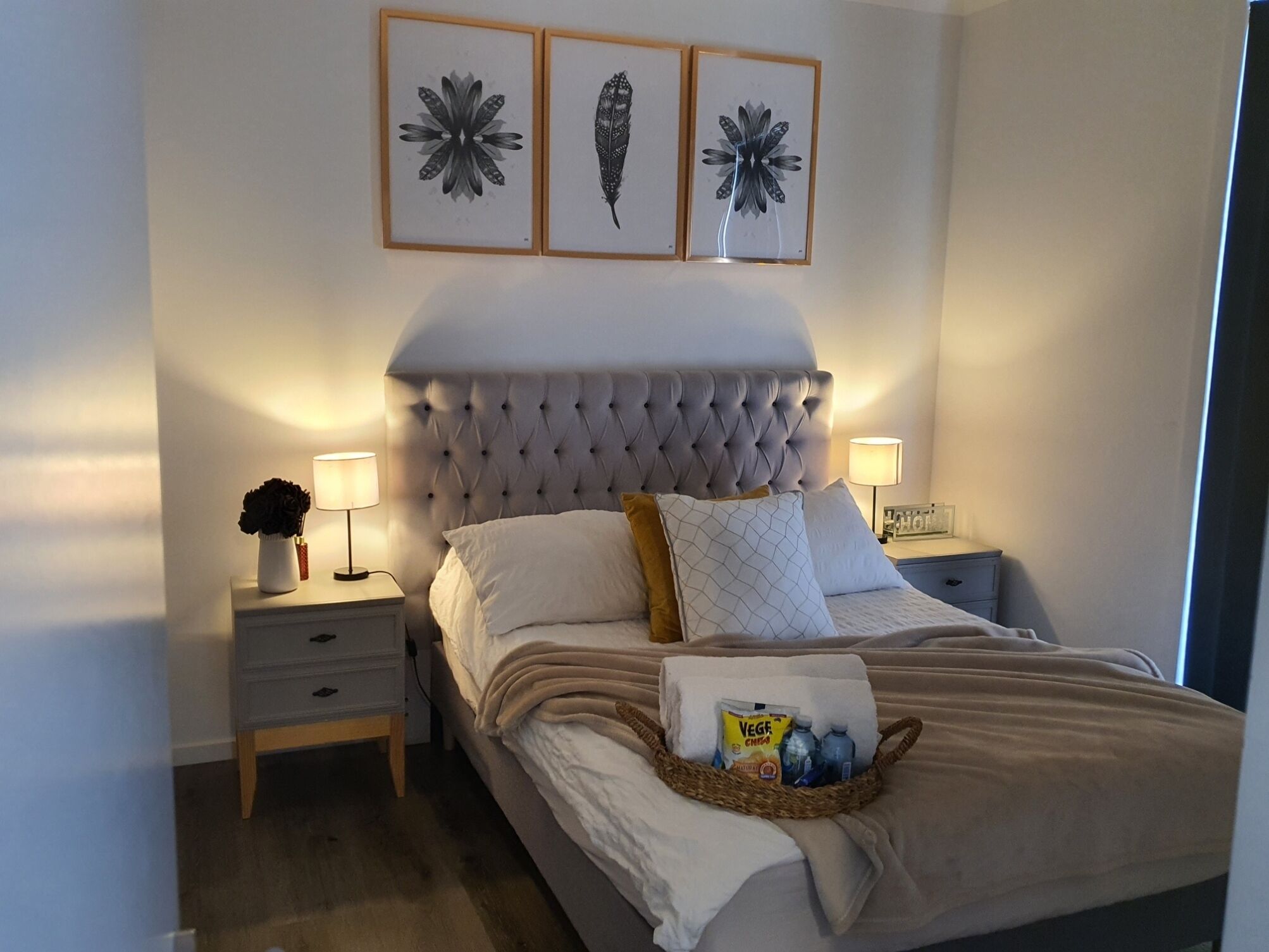 2 bedrooms, desk, iron/ironing board, travel crib