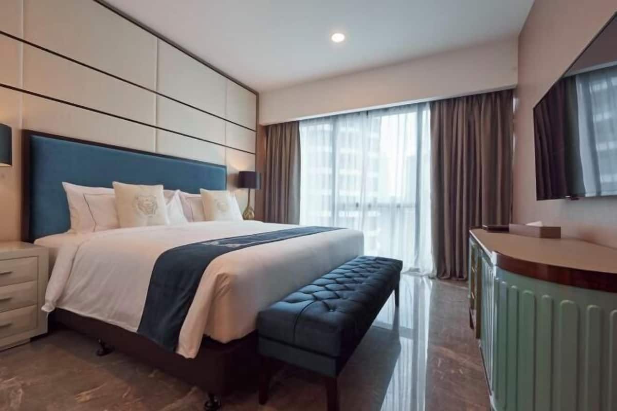 1 chambre, literie de qualité supérieure, couette en duvet d'oie