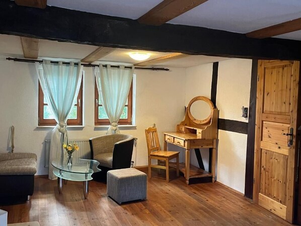 Smart TV, fireplace, DVD player, books