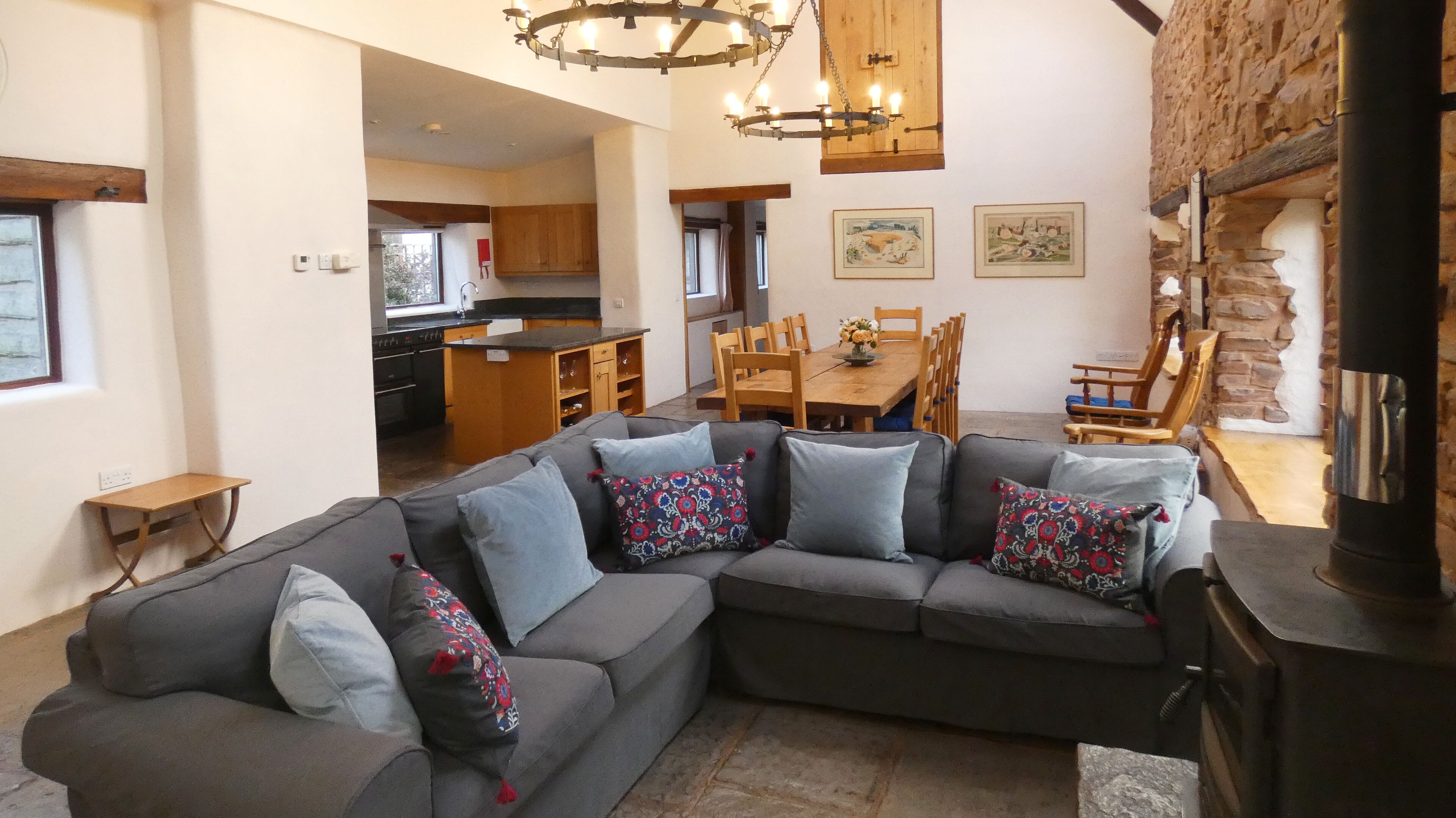 Smart TV, fireplace, table tennis, books
