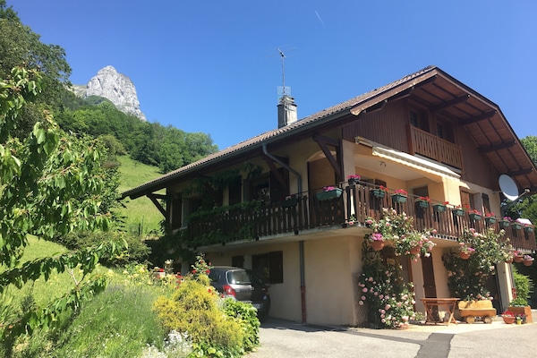 Our home. The Gite is on the ground floor on the left.