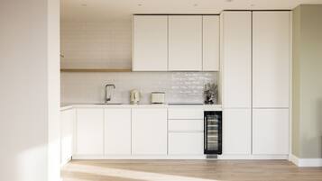 Apartment | Private kitchen | Fridge, microwave, oven, stovetop