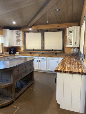 Fridge, microwave, oven, stovetop - Peaceful Retreat! Cozy Lodge with Scenic Views, Patio, Fire Pit. (Pinopolis)