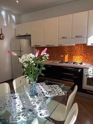 Fridge, oven, stovetop, dishwasher