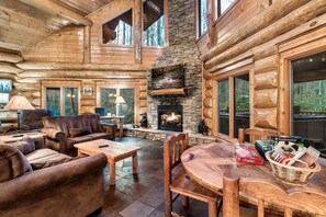 Smart TV, fireplace, video games, books