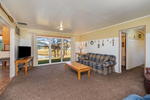 TV, fireplace, table football